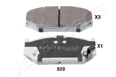 PA820AF JAPANPARTS Комплект тормозных колодок, дисковый тормоз