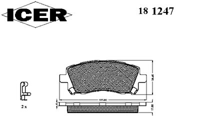 181247 ICER Комплект тормозных колодок, дисковый тормоз