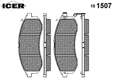 181507 ICER Комплект тормозных колодок, дисковый тормоз