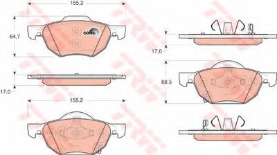 GDB3355 TRW Комплект тормозных колодок, дисковый тормоз