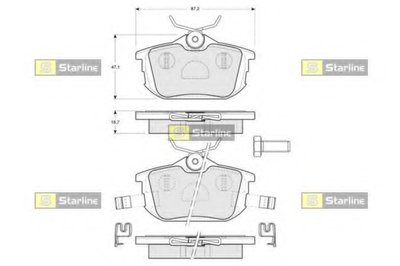 BDS830P STARLINE Комплект тормозных колодок, дисковый тормоз