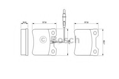 0986494000 BOSCH Комплект тормозных колодок, дисковый тормоз