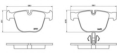 P06053 BREMBO Комплект тормозных колодок, дисковый тормоз