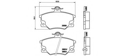 P23017 BREMBO Комплект тормозных колодок, дисковый тормоз