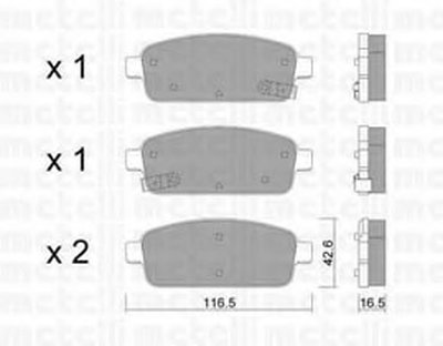 2208400 METELLI Комплект тормозных колодок, дисковый тормоз