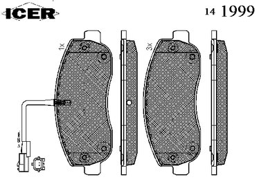 141999 ICER Комплект тормозных колодок, дисковый тормоз