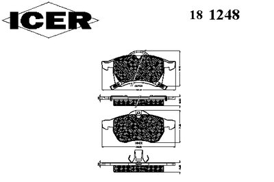 181248 ICER Комплект тормозных колодок, дисковый тормоз