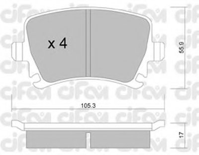 8225530 CIFAM Комплект тормозных колодок, дисковый тормоз