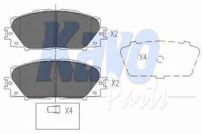 KBP9097 KAVO PARTS Комплект тормозных колодок, дисковый тормоз