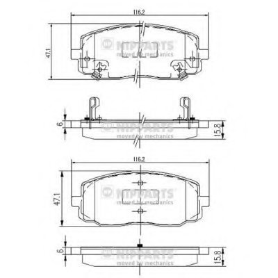 J3600323 NIPPARTS Комплект тормозных колодок, дисковый тормоз