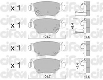 8222590 CIFAM Комплект тормозных колодок, дисковый тормоз