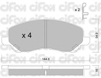 8224810 CIFAM Комплект тормозных колодок, дисковый тормоз