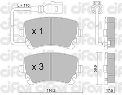 8225540 CIFAM Комплект тормозных колодок, дисковый тормоз