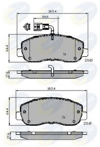 CBP12106 COMLINE Комплект тормозных колодок, дисковый тормоз