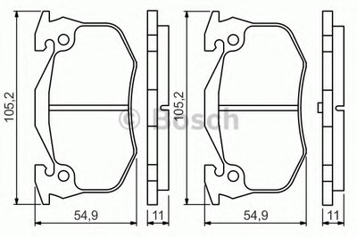 0986495236 BOSCH Комплект тормозных колодок, дисковый тормоз