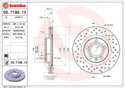 Тормозной диск BREMBO XTRA LINE BREMBO купить