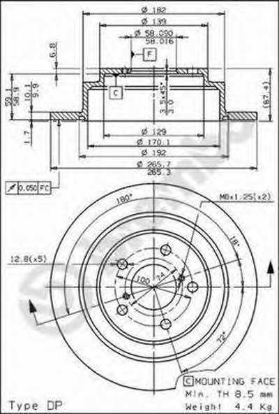 08689711 BREMBO Тормозной диск