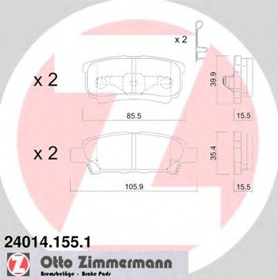 240141551 ZIMMERMANN Комплект тормозных колодок, дисковый тормоз