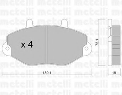 2201950 METELLI Комплект тормозных колодок, дисковый тормоз