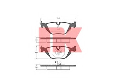 221516 NK Комплект тормозных колодок, дисковый тормоз