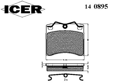 140895 ICER Комплект тормозных колодок, дисковый тормоз
