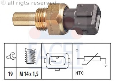 Датчик, температура охлаждающей жидкости; Датчик, температура охлаждающей жидкости; Датчик, температура охлаждающей жидкости FACET купить