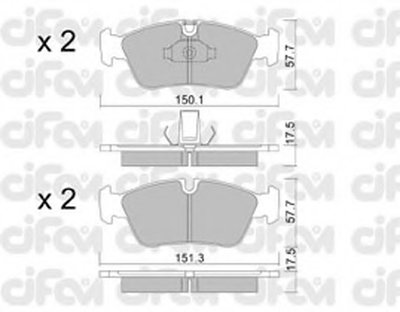 8222600 CIFAM Комплект тормозных колодок, дисковый тормоз