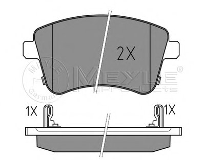 0252518419W MEYLE Комплект тормозных колодок, дисковый тормоз