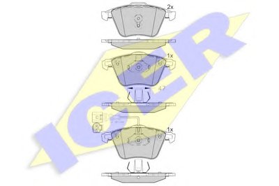 182148 ICER Комплект тормозных колодок, дисковый тормоз