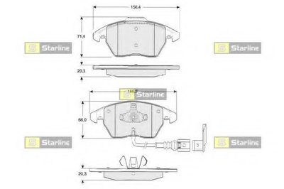 BDS833P STARLINE Комплект тормозных колодок, дисковый тормоз