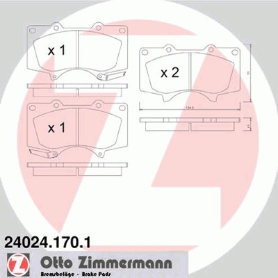 240241701 ZIMMERMANN Комплект тормозных колодок, дисковый тормоз