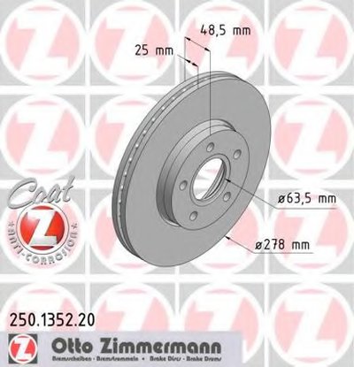 Тормозной диск COAT Z ZIMMERMANN купить