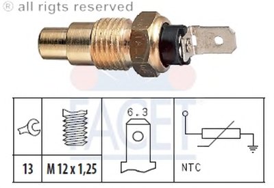 Датчик, температура охлаждающей жидкости; Датчик, температура охлаждающей жидкости; Датчик, температура охлаждающей жидкости FACET купить