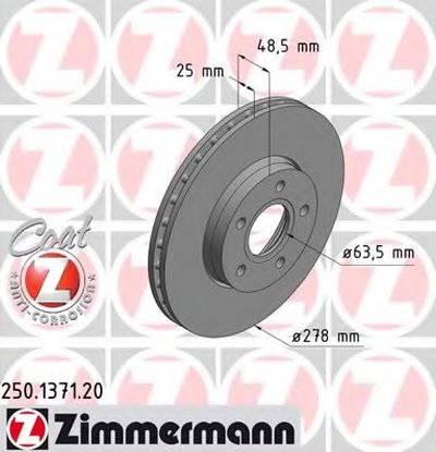 250137120 ZIMMERMANN Тормозной диск