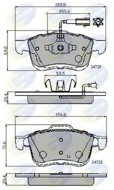 CBP12032 COMLINE Комплект тормозных колодок, дисковый тормоз