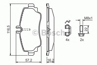 Комплект тормозных колодок, дисковый тормоз BOSCH купить