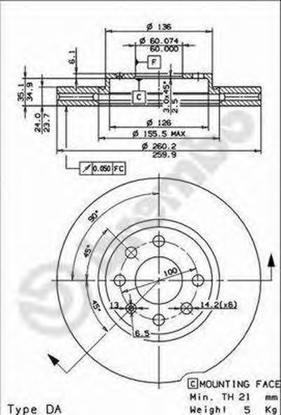 09860111 BREMBO Тормозной диск