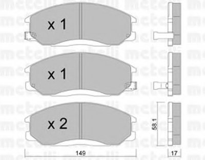 2203640 METELLI Комплект тормозных колодок, дисковый тормоз