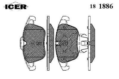 181886 ICER Комплект тормозных колодок, дисковый тормоз
