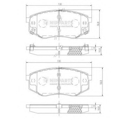 N3600545 NIPPARTS Комплект тормозных колодок, дисковый тормоз