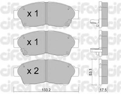 8221490 CIFAM Комплект тормозных колодок, дисковый тормоз