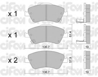 8227940 CIFAM Комплект тормозных колодок, дисковый тормоз