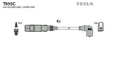 T855C TESLA Комплект проводов зажигания