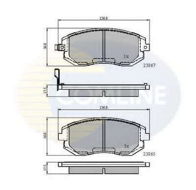 CBP31208 COMLINE Комплект тормозных колодок, дисковый тормоз