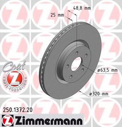 250137220 ZIMMERMANN Тормозной диск