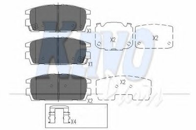 KBP3017 KAVO PARTS Комплект тормозных колодок, дисковый тормоз