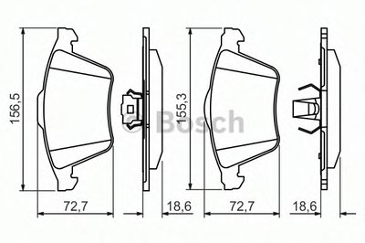 0986494492 BOSCH Комплект тормозных колодок, дисковый тормоз