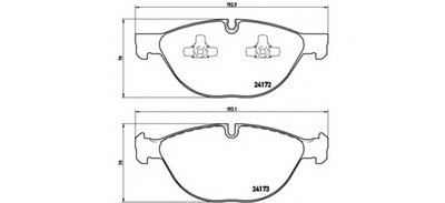 P06058 BREMBO Комплект тормозных колодок, дисковый тормоз