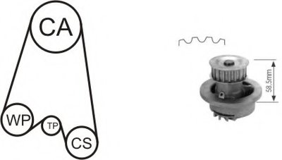 WPK116401 AIRTEX Водяной насос + комплект зубчатого ремня
