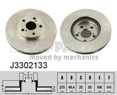 J3302133 NIPPARTS Тормозной диск